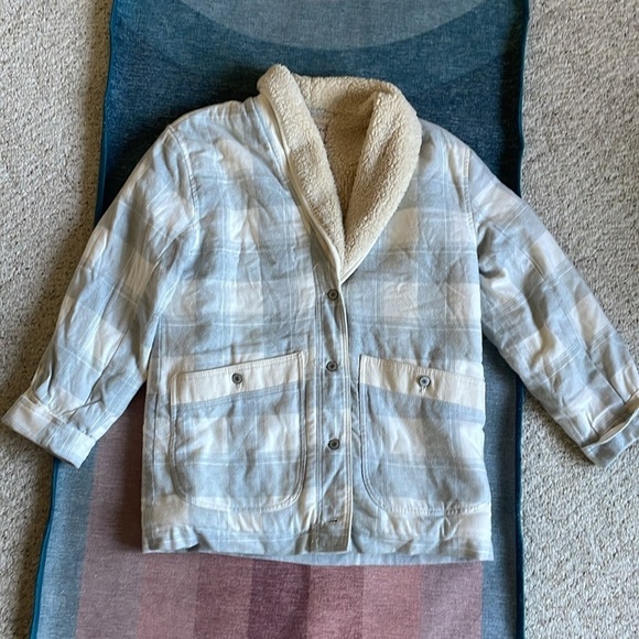 We The Free / Free People Woodlands Sherpa Flannel Plaid Cabin Jacket - Picture 2 of 11